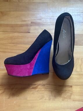 A.co Black Platform Heels
